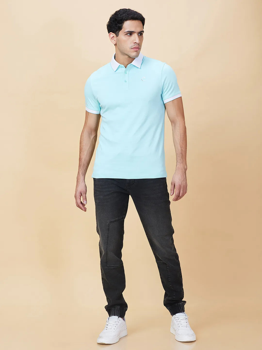 Being Human Clothing Mens-Top Polo Neck Aqua