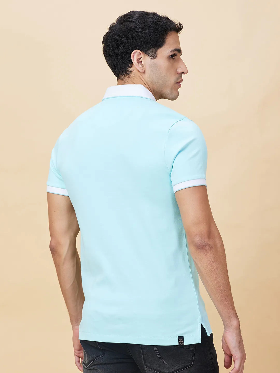 Being Human Clothing Mens-Top Polo Neck Aqua