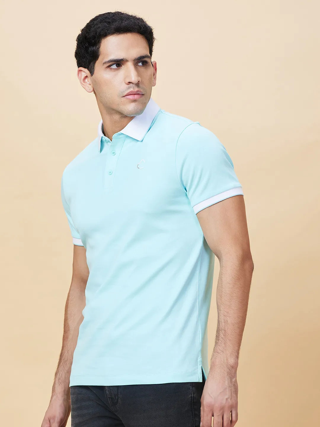 Being Human Clothing Mens-Top Polo Neck Aqua