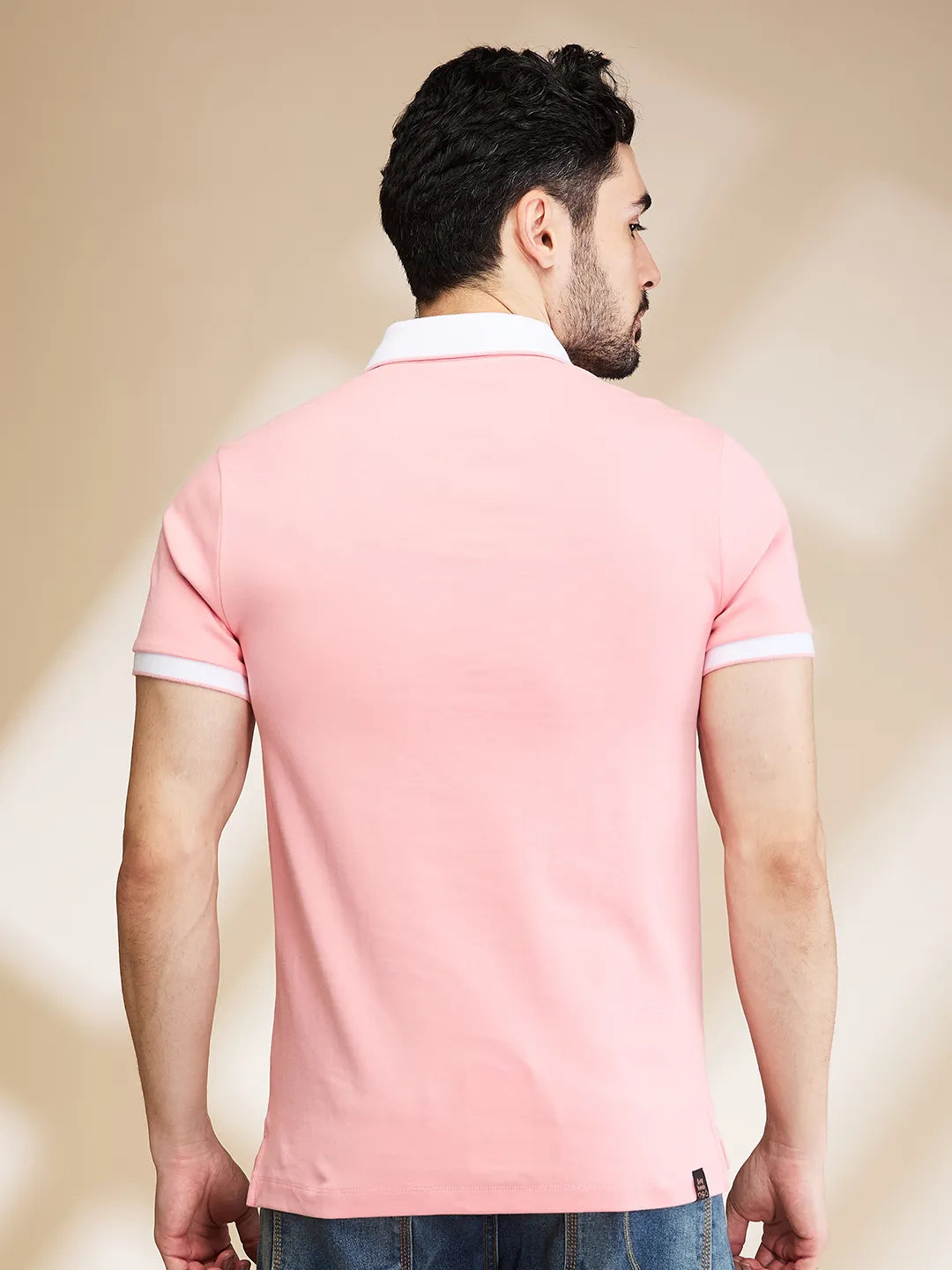 Being Human Clothing Mens-Top Polo Neck Dusty Pink