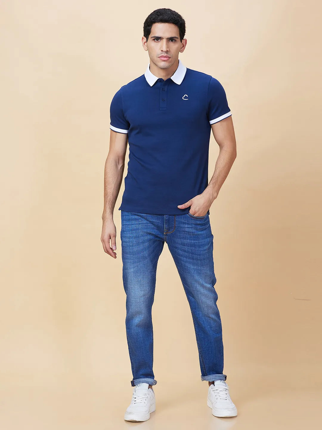 Being Human Clothing Mens-Top Polo Neck Navy