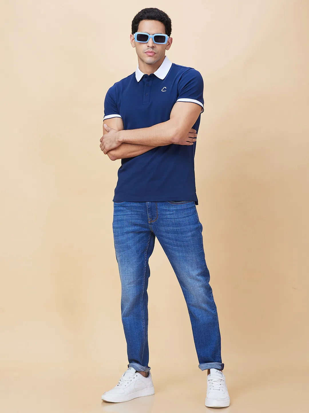 Being Human Clothing Mens-Top Polo Neck Navy