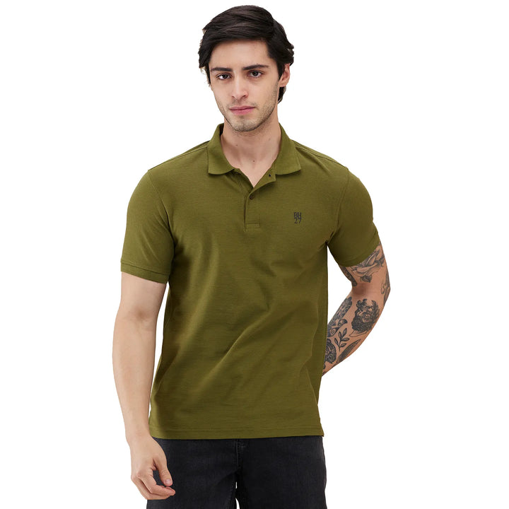 Green Regular Fit Men's Polo T-Shirt