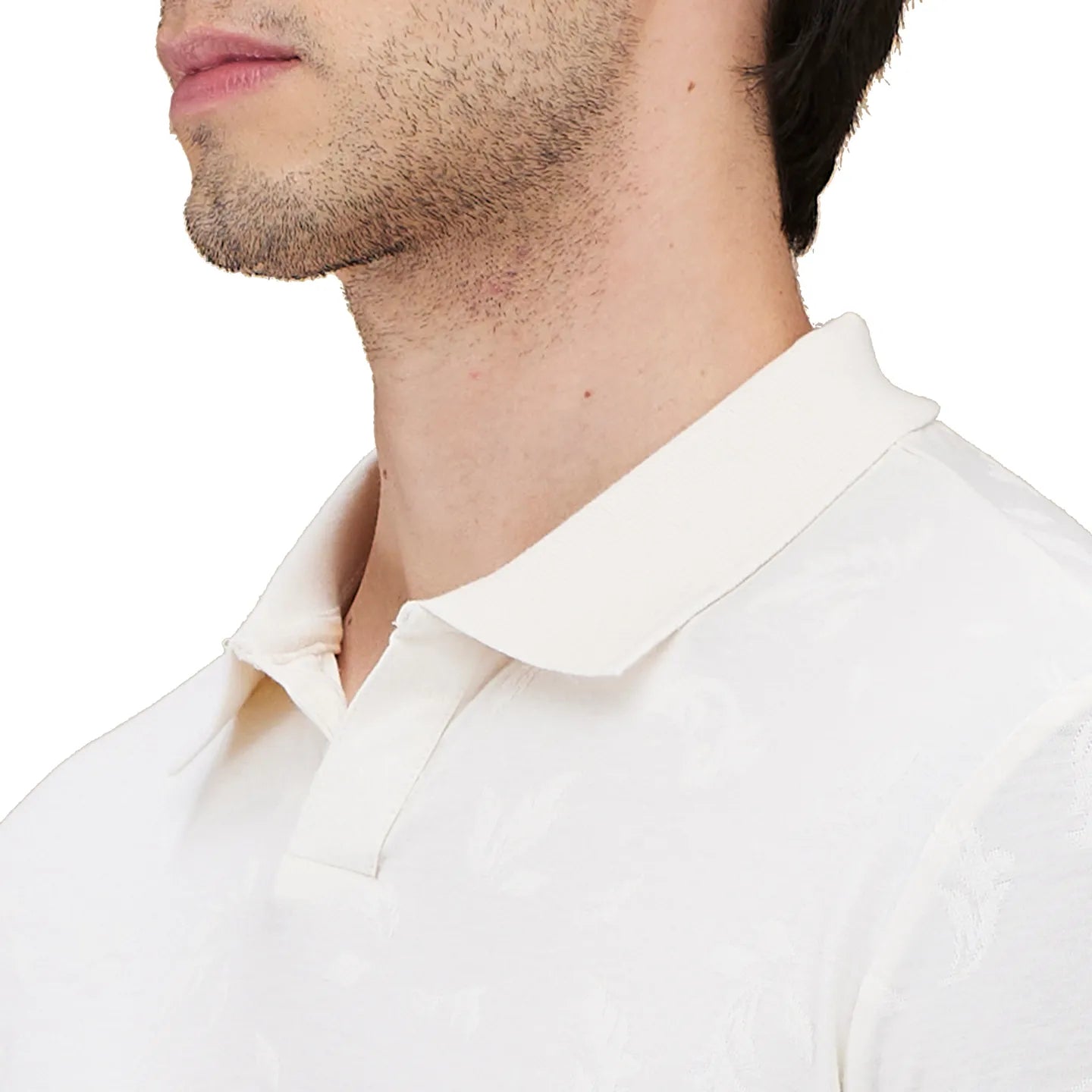 Being Human Clothing Men Beige Self Design Polo Neck T-Shirt