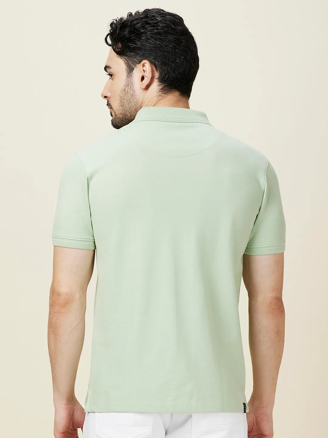 Being Human Clothing Men Green Solid Polo Neck T-Shirt