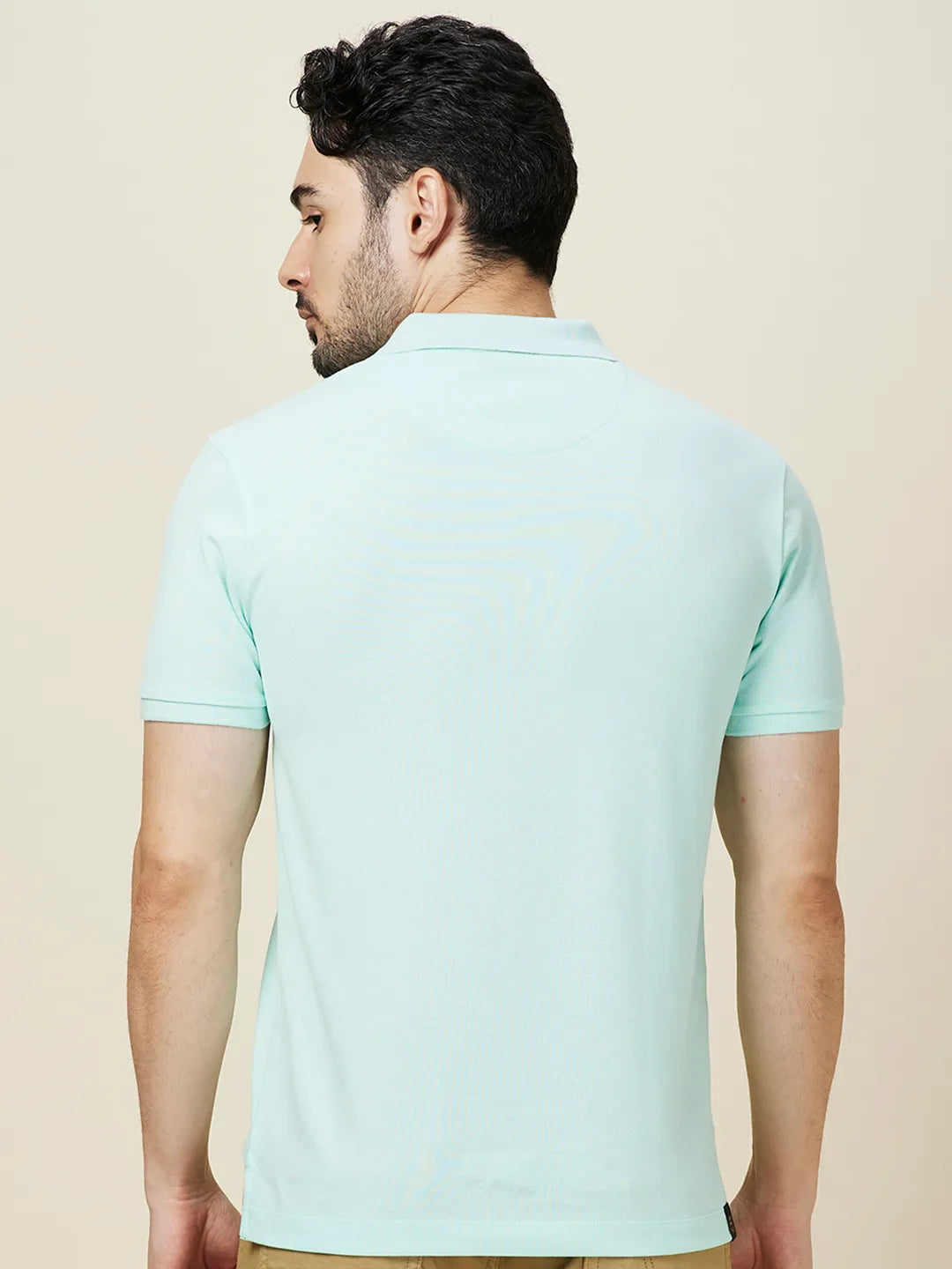 Being Human Clothing Men Green Solid Polo Neck T-Shirt