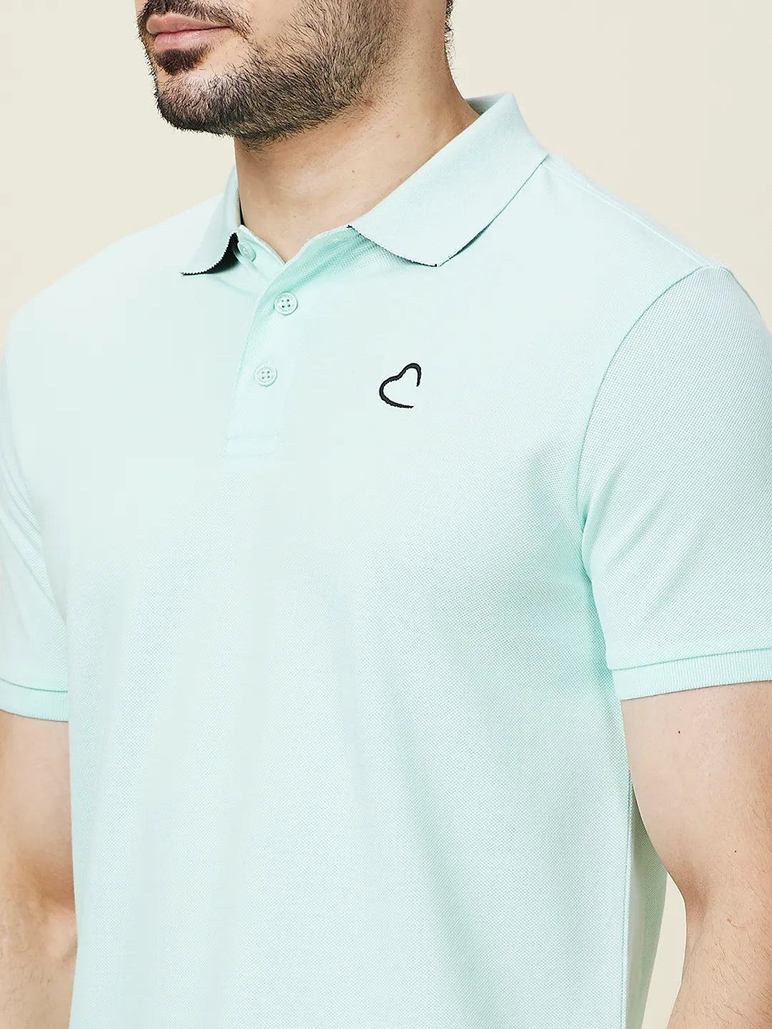 Being Human Clothing Men Green Solid Polo Neck T-Shirt