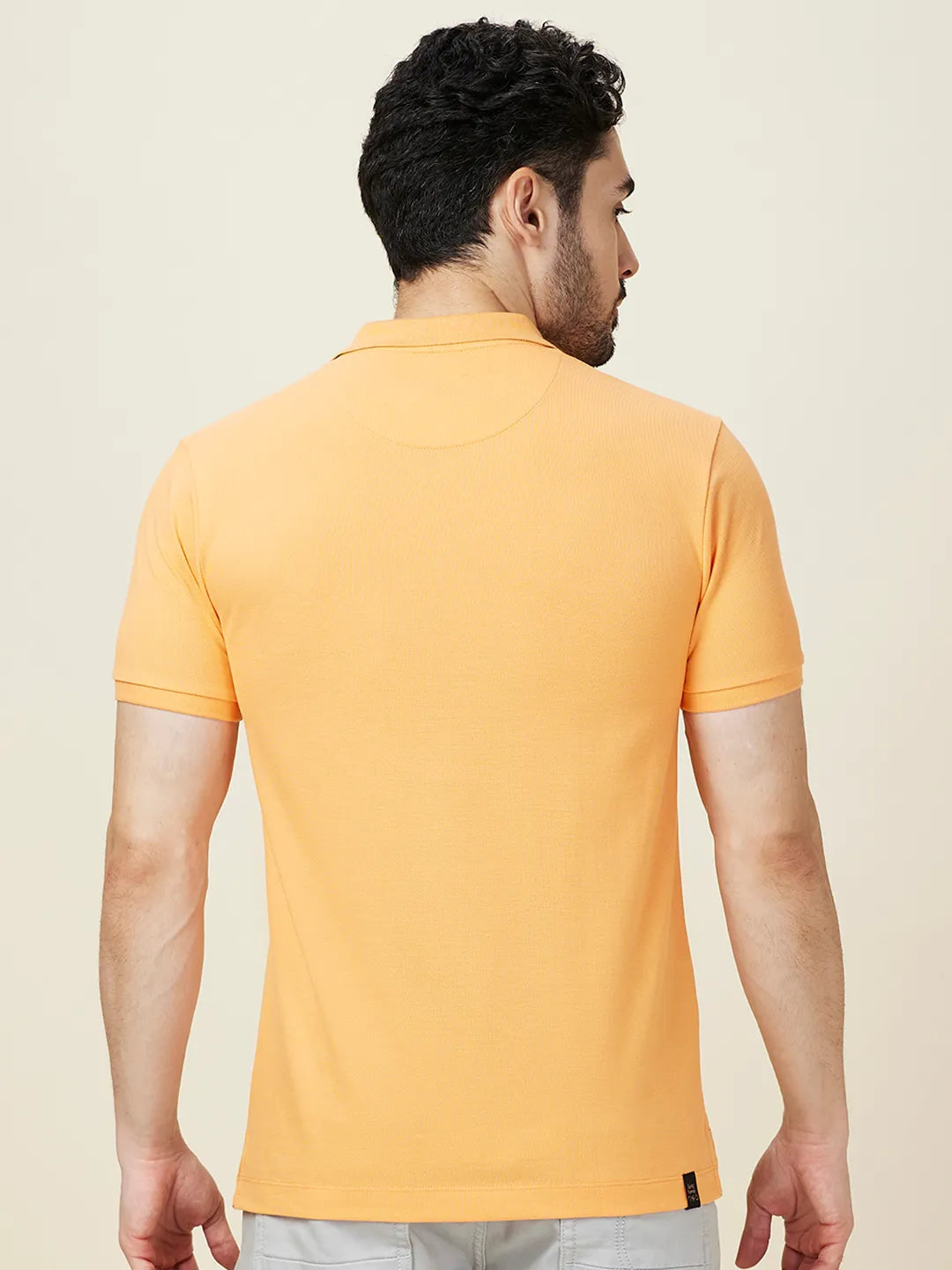 Being Human Clothing Men Orange Solid Polo Neck T-Shirt