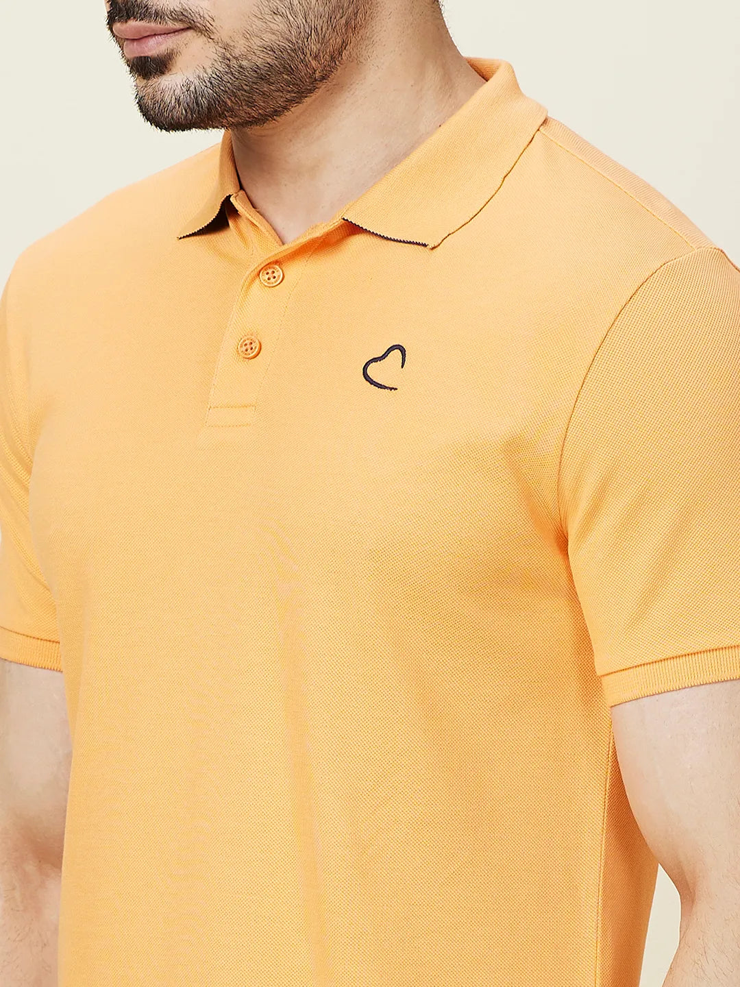 Being Human Clothing Men Orange Solid Polo Neck T-Shirt
