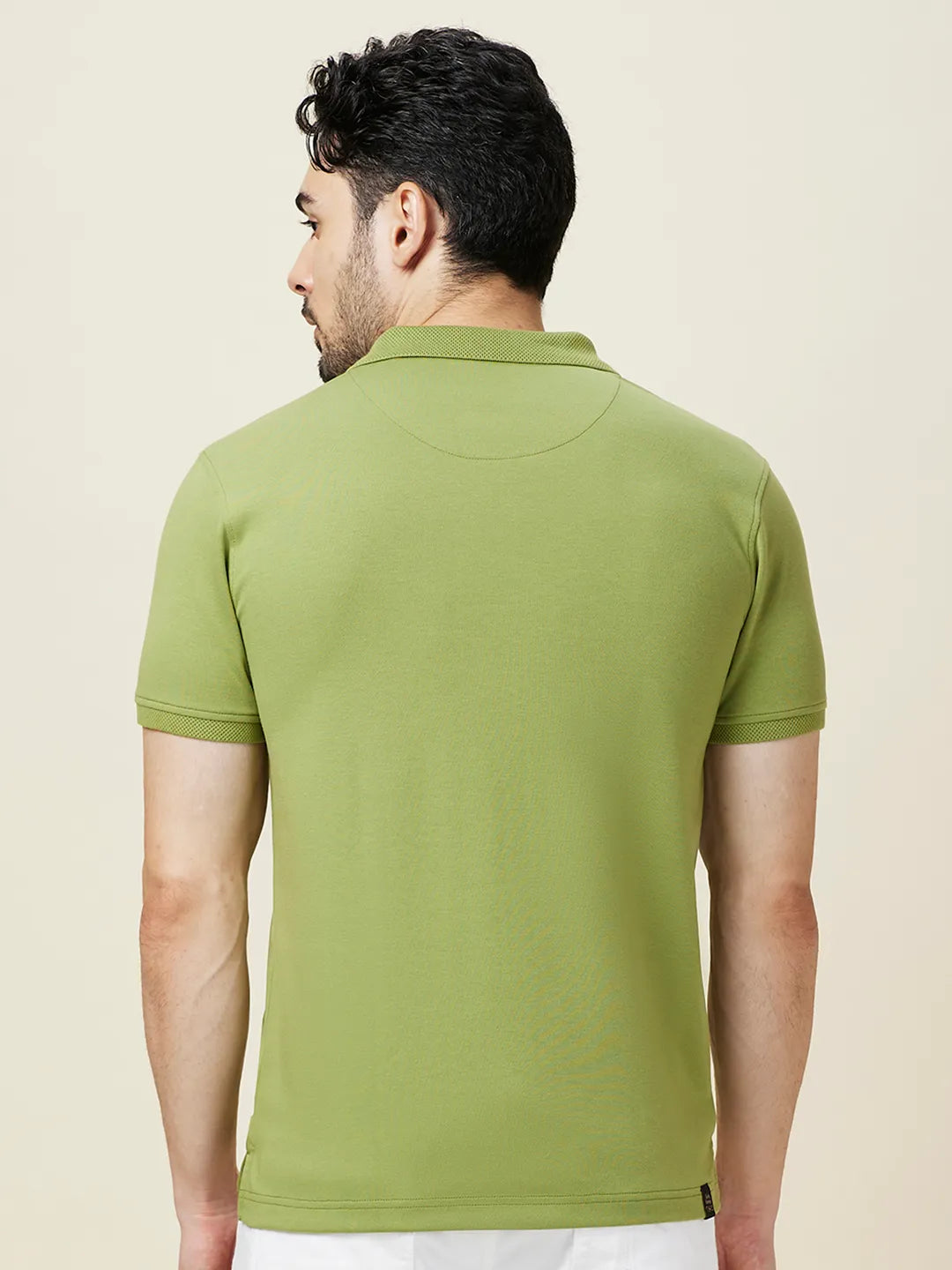 Being Human Clothing Men Green Solid Polo Neck T-Shirt