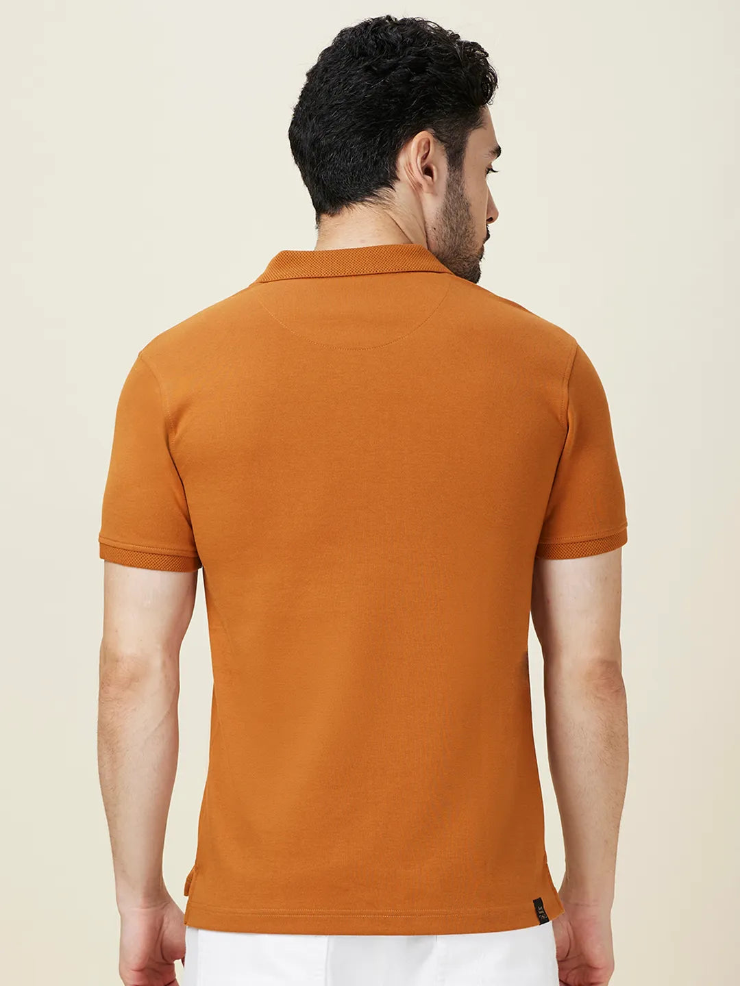 Being Human Clothing Men Brown Solid Polo Neck T-Shirt