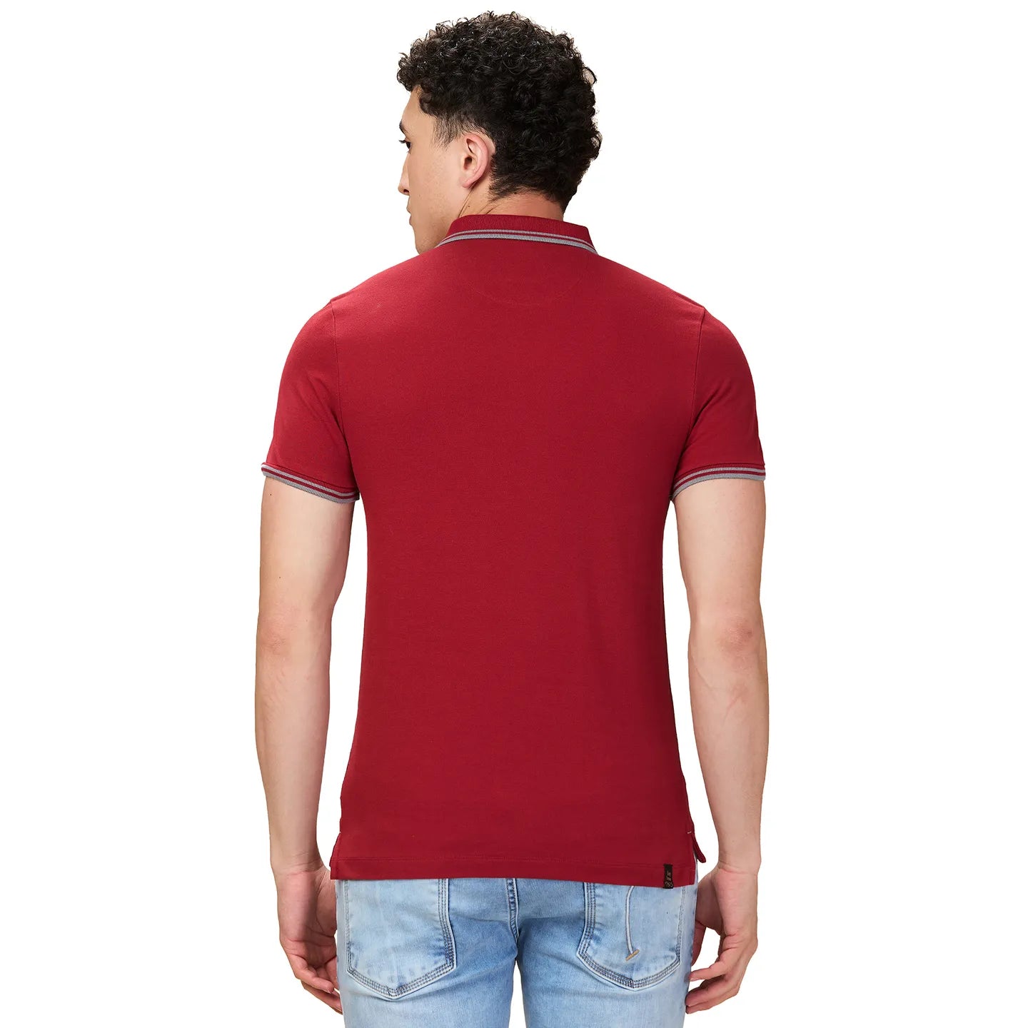 Maroon Regular Fit Men's Polo T-Shirt by Being Human Clothing