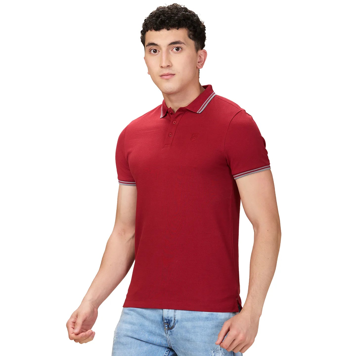Maroon Regular Fit Men's Polo T-Shirt by Being Human Clothing