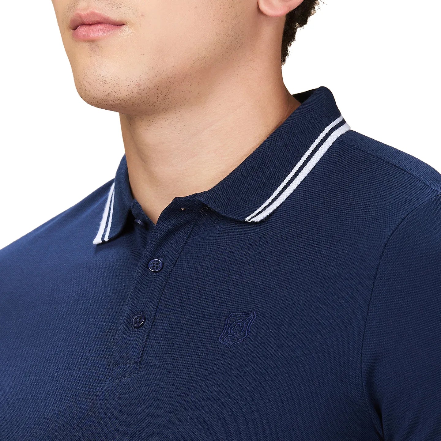 Being Human Clothing Men Blue Solid Polo Neck T-Shirt