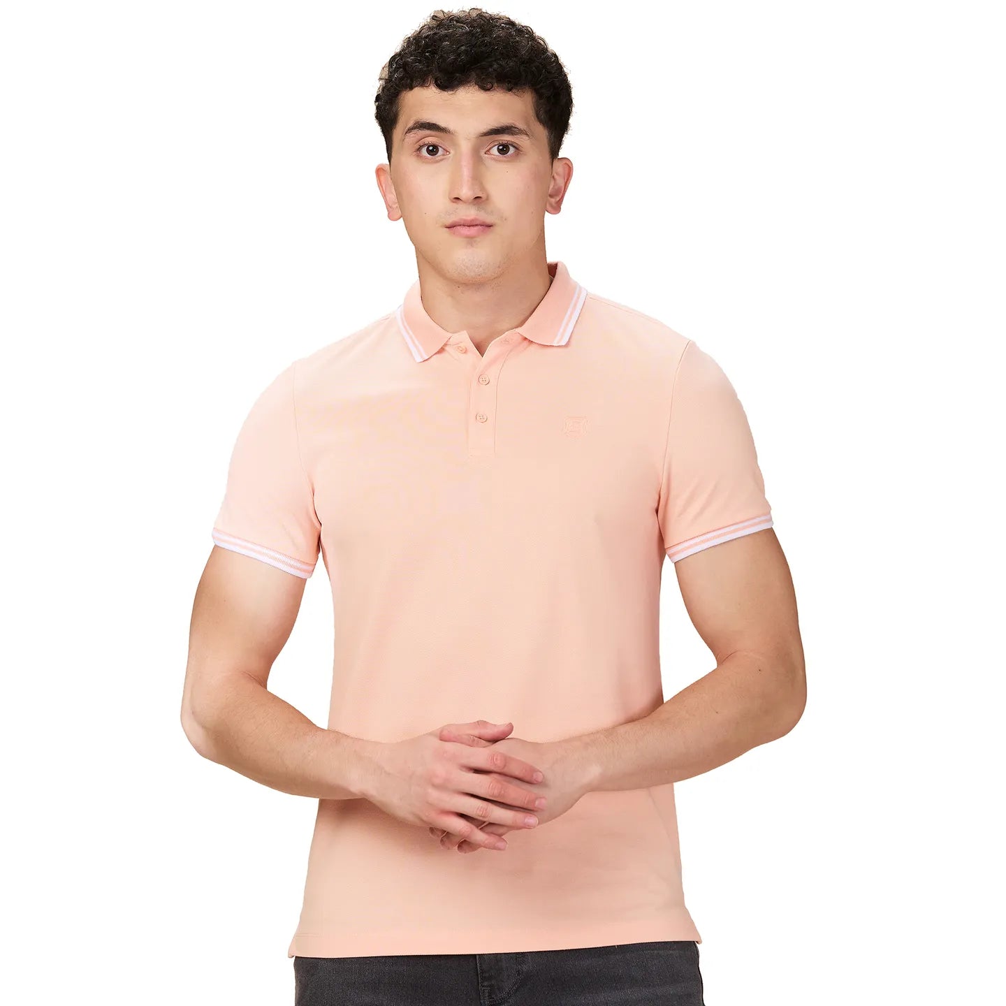 Being Human Clothing Men Orange Solid Polo Neck T-Shirt