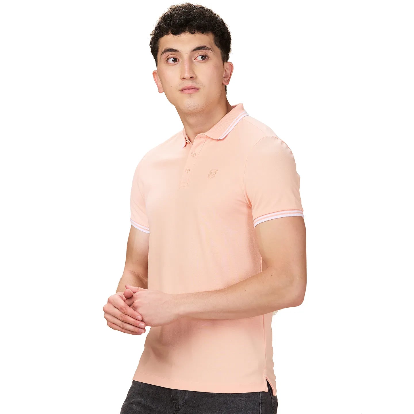 Being Human Clothing Men Orange Solid Polo Neck T-Shirt