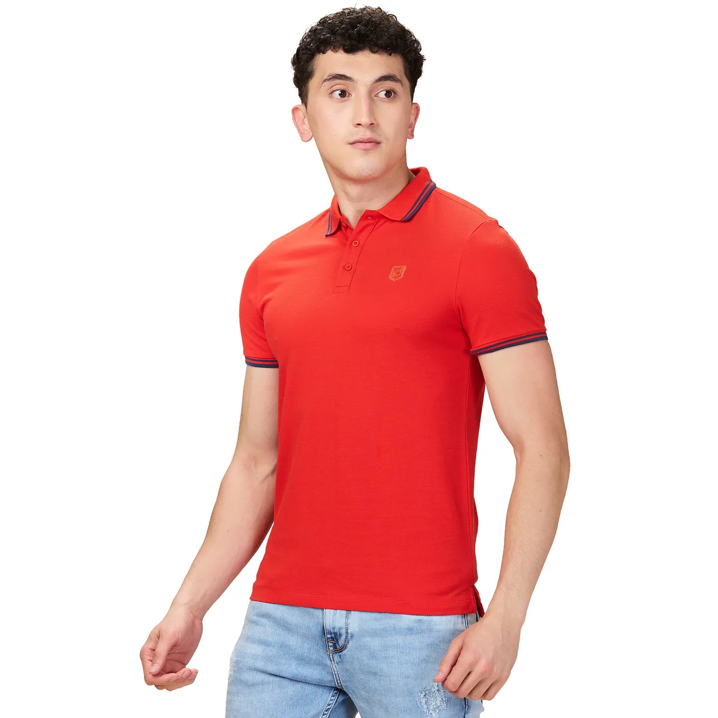 Being Human Clothing Men Red Solid Polo Neck T-Shirt