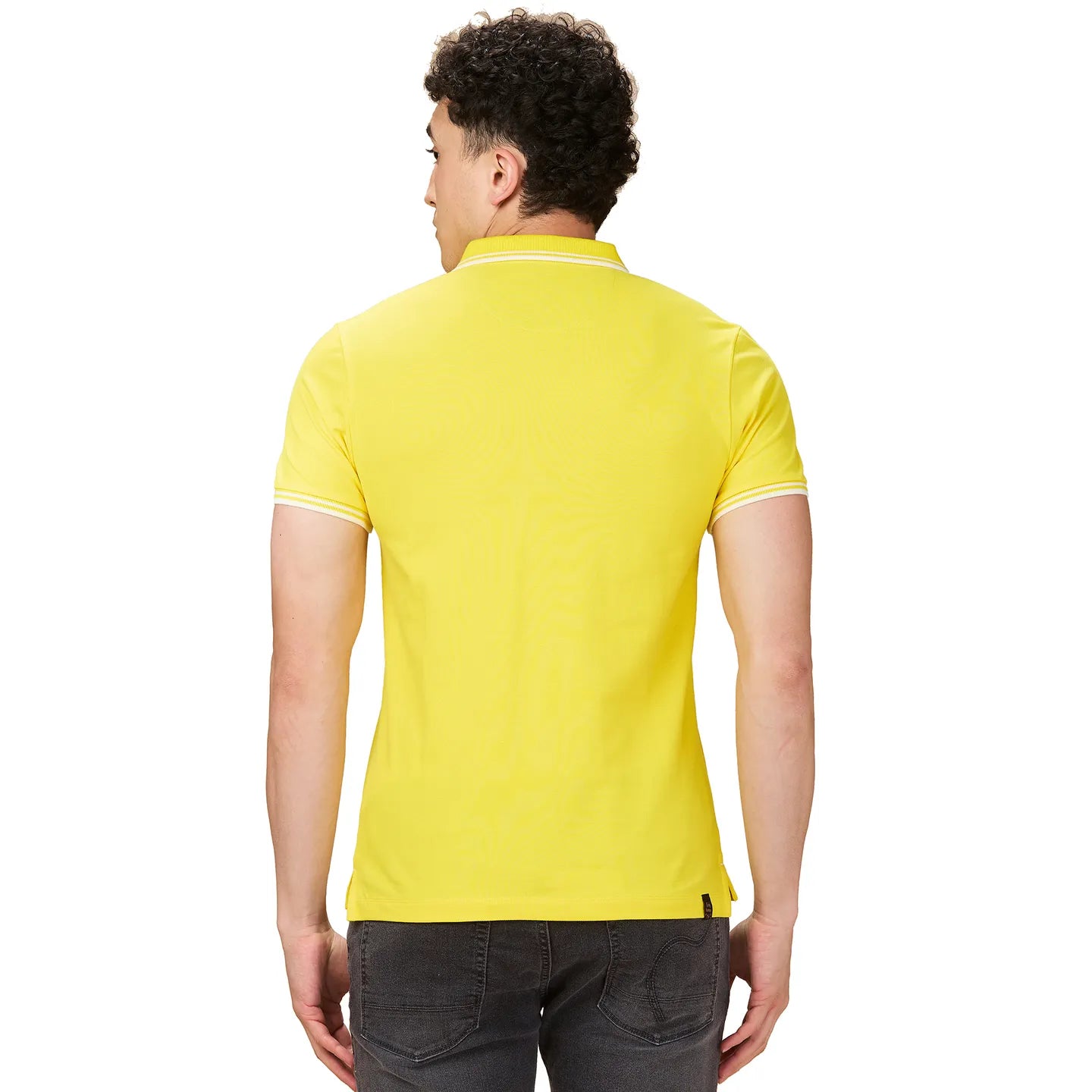 Being Human Clothing Men Yellow Solid Polo Neck T-Shirt