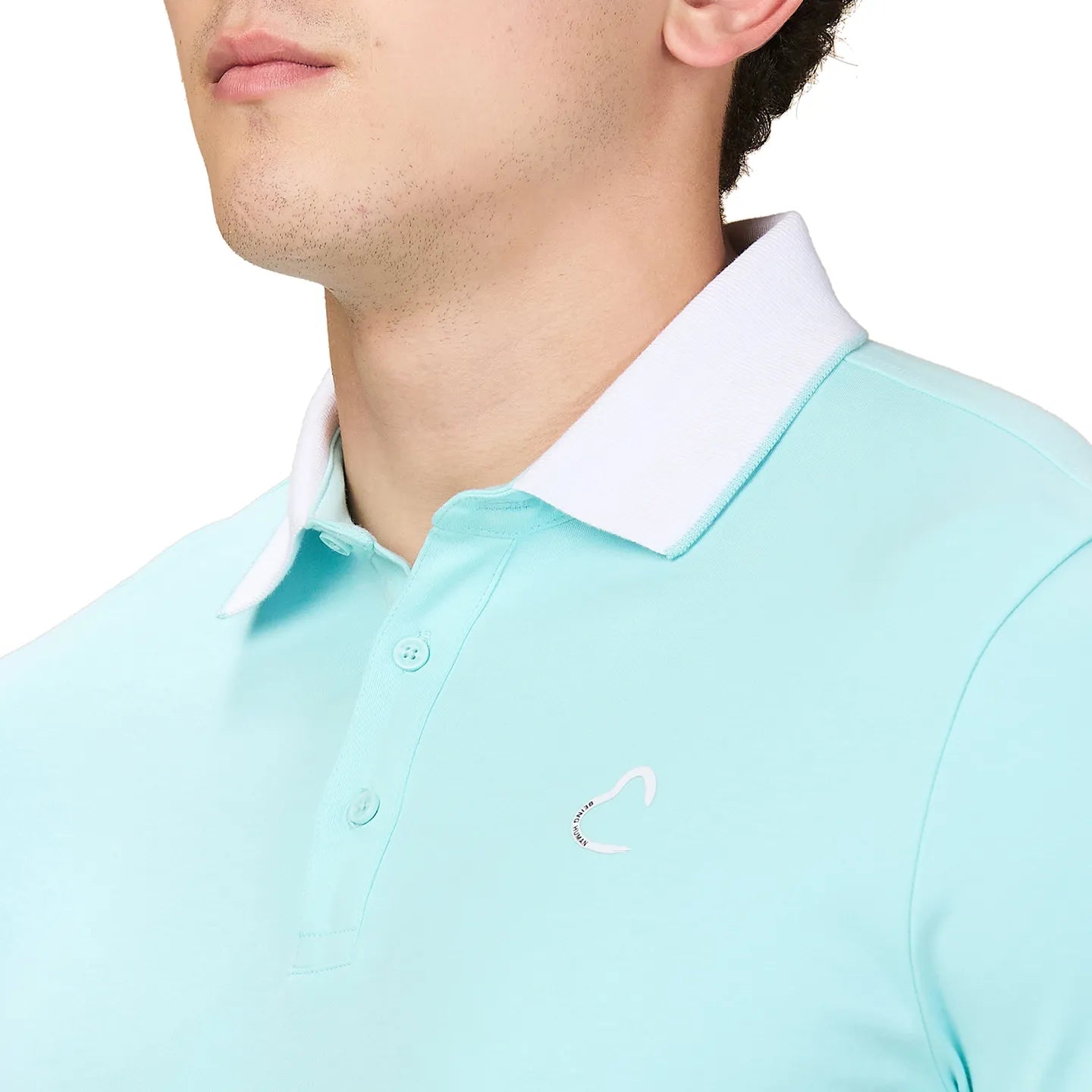 Being Human Clothing Men Blue Solid Polo Neck T-Shirt