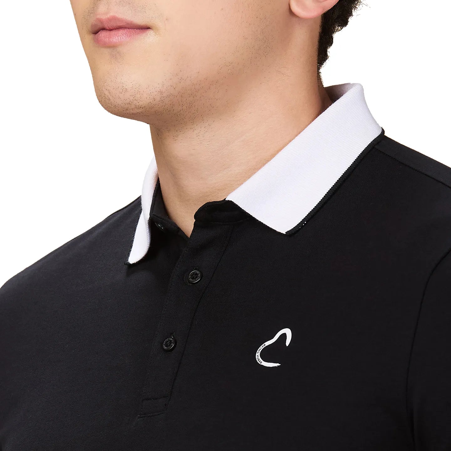 Being Human Clothing Men Black Solid Polo Neck T-Shirt