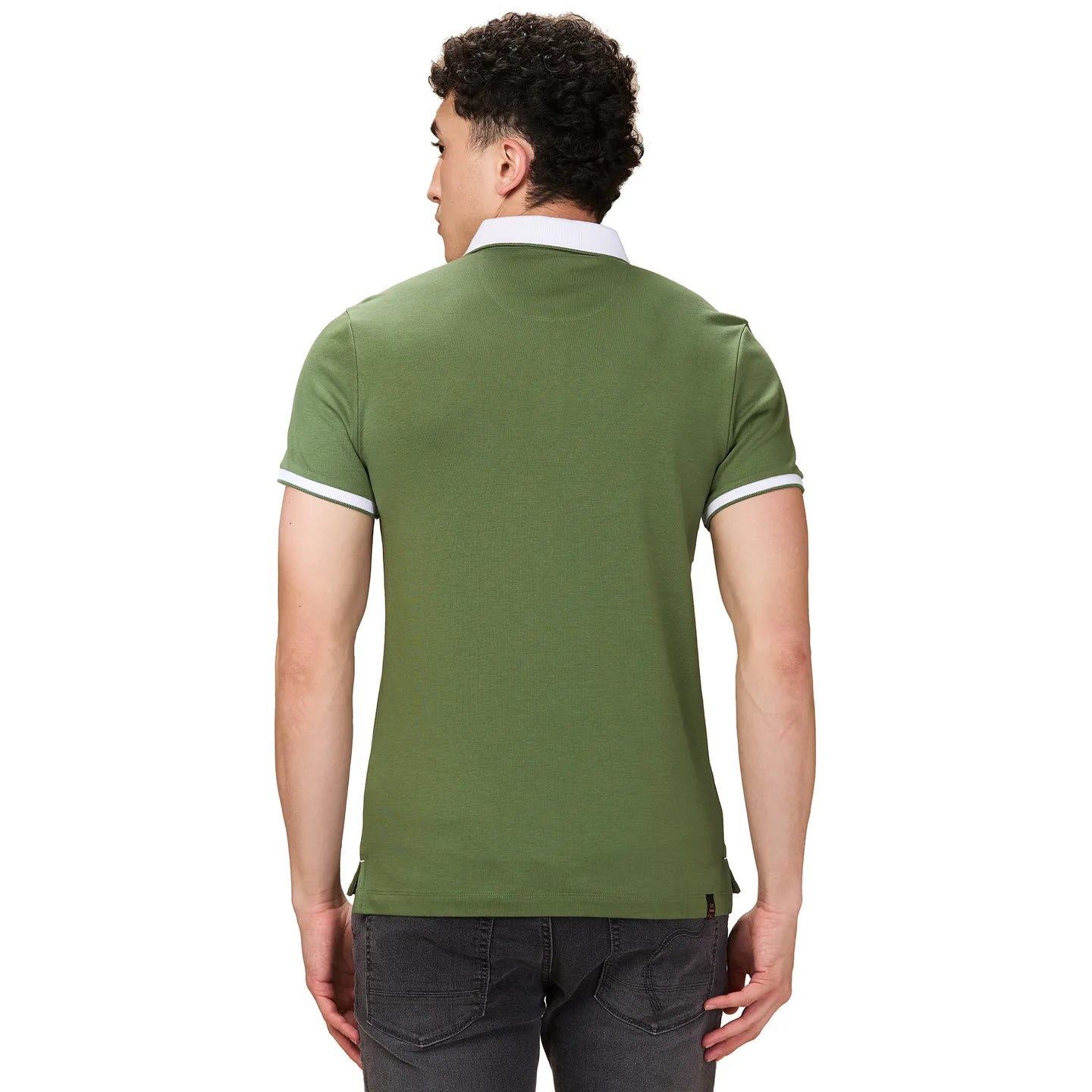 Being Human Clothing Men Green Solid Polo Neck T-Shirt