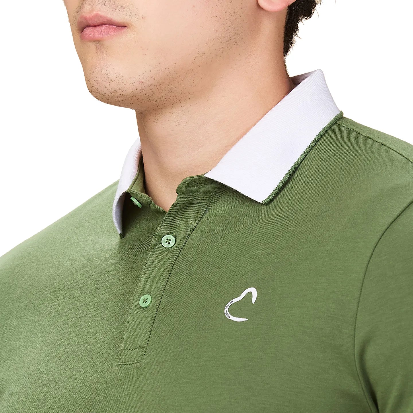 Being Human Clothing Men Green Solid Polo Neck T-Shirt