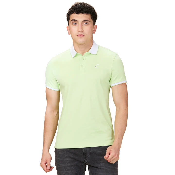 Green Regular Fit Men's Polo T-shirt by Being Human Clothing