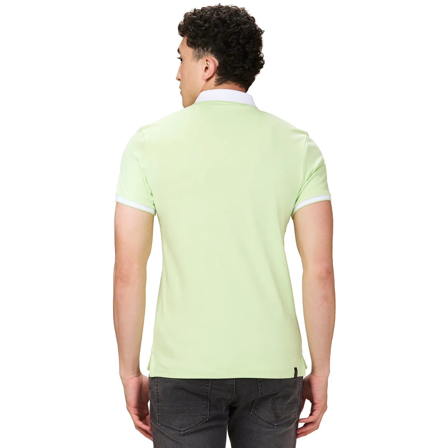 Being Human Clothing Men Green Solid Polo Neck T-Shirt