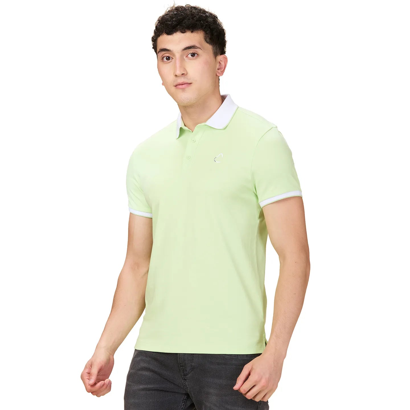 Being Human Clothing Men Green Solid Polo Neck T-Shirt