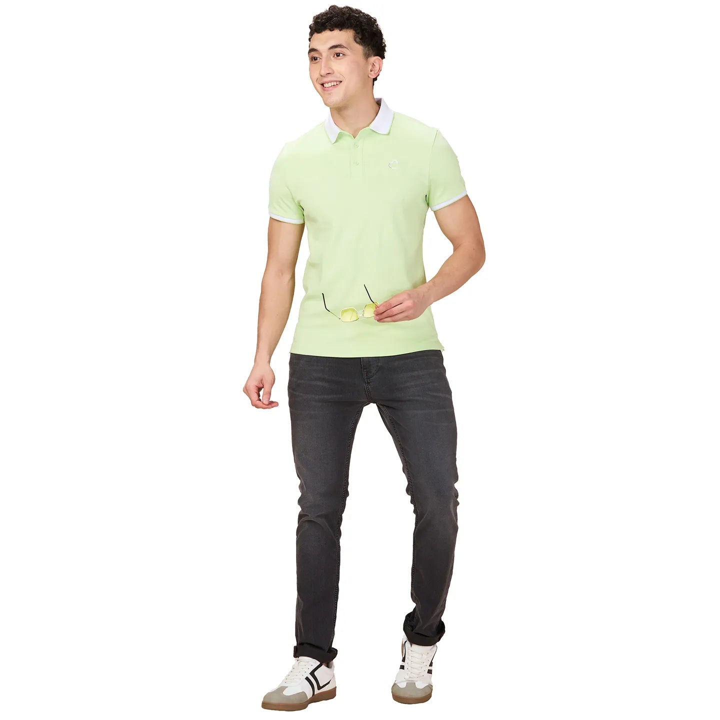 Being Human Clothing Men Green Solid Polo Neck T-Shirt