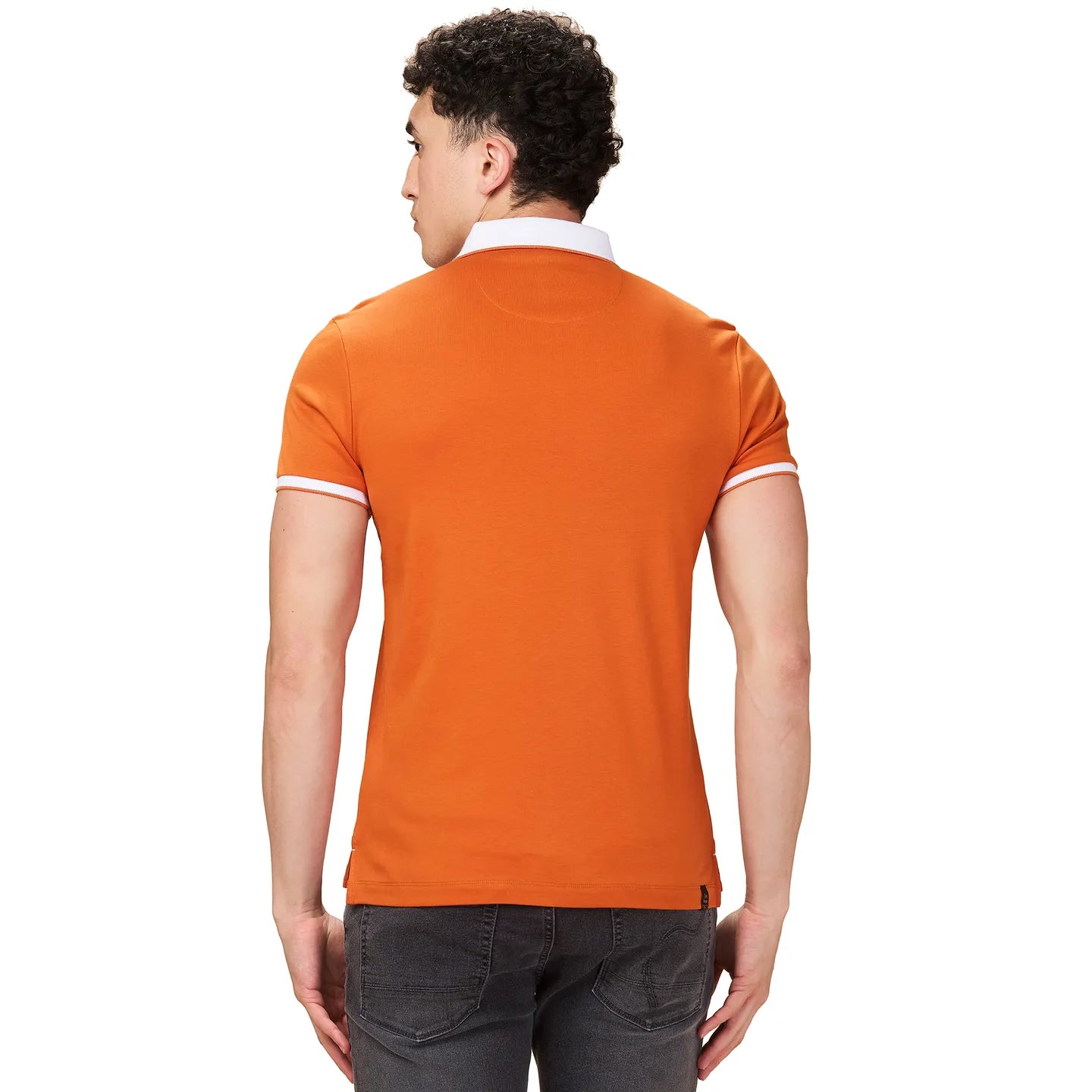 Being Human Clothing Men Brown Solid Polo Neck T-Shirt