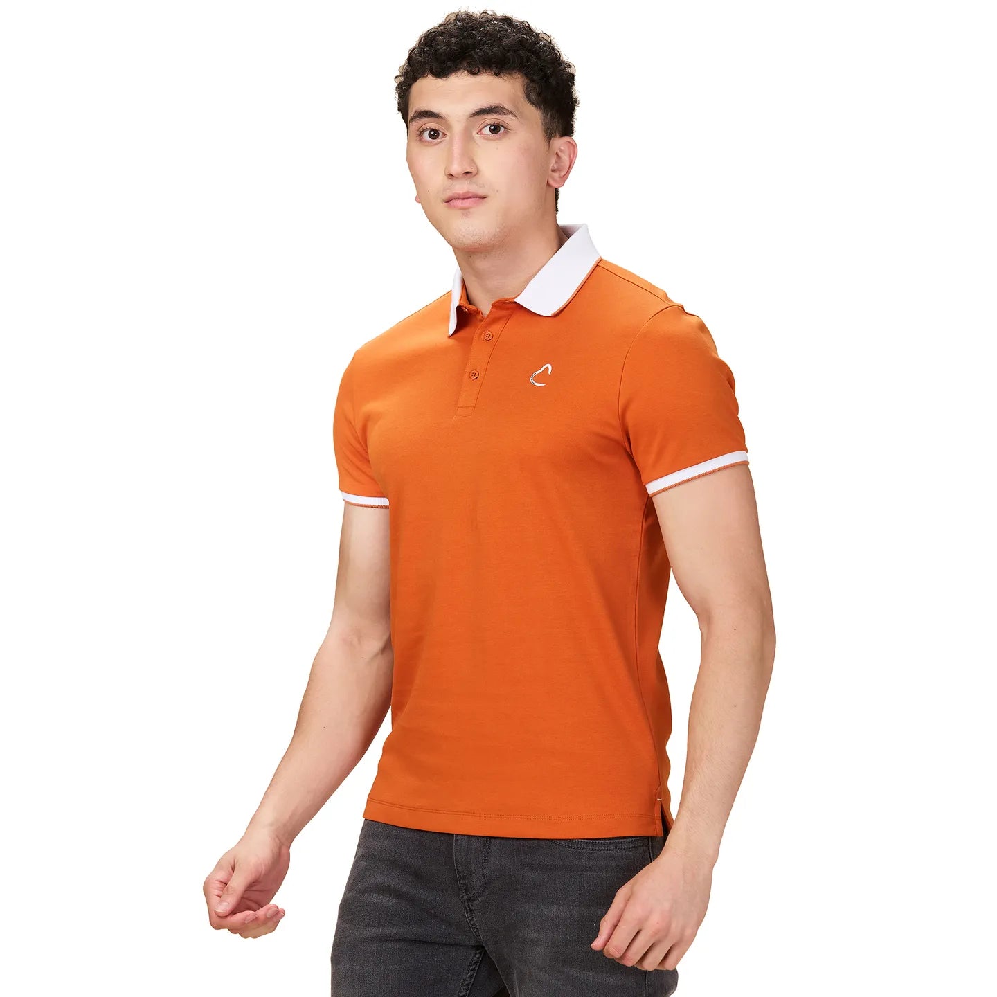 Being Human Clothing Men Brown Solid Polo Neck T-Shirt