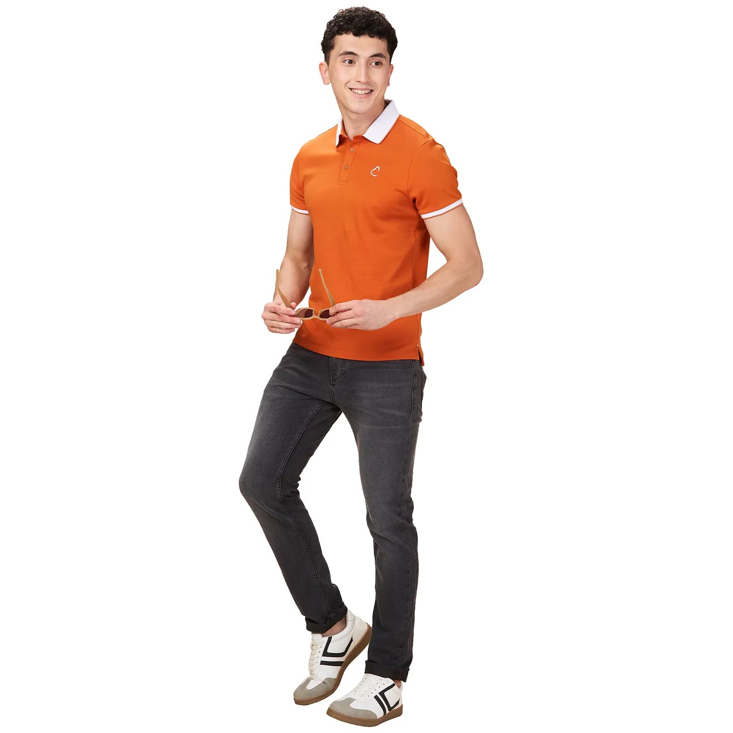 Being Human Clothing Men Brown Solid Polo Neck T-Shirt