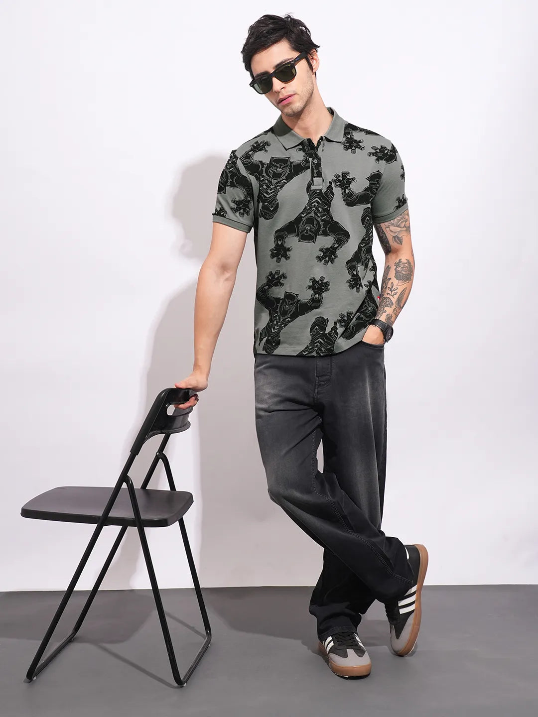 Being Human Clothing Men's Grey Captain America Polo T-shirt