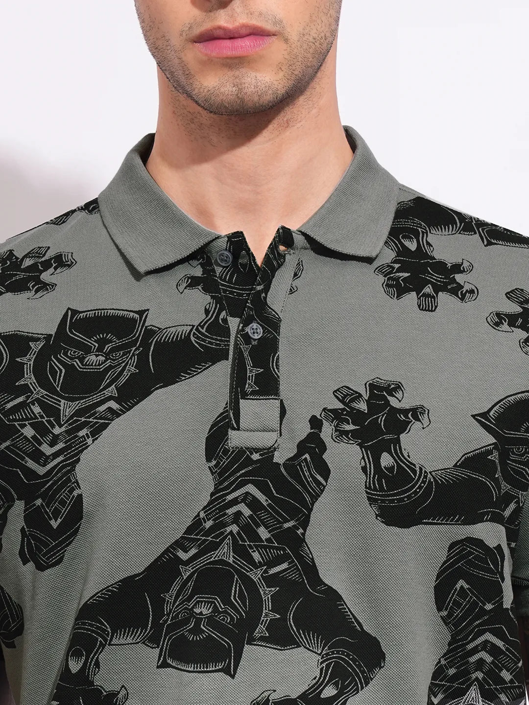 Being Human Clothing Men's Grey Captain America Polo T-shirt