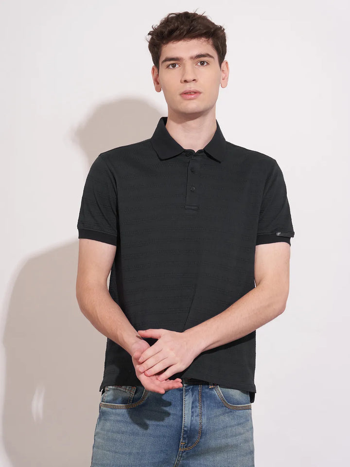 Blue Regular Fit Men's Polo T-Shirt