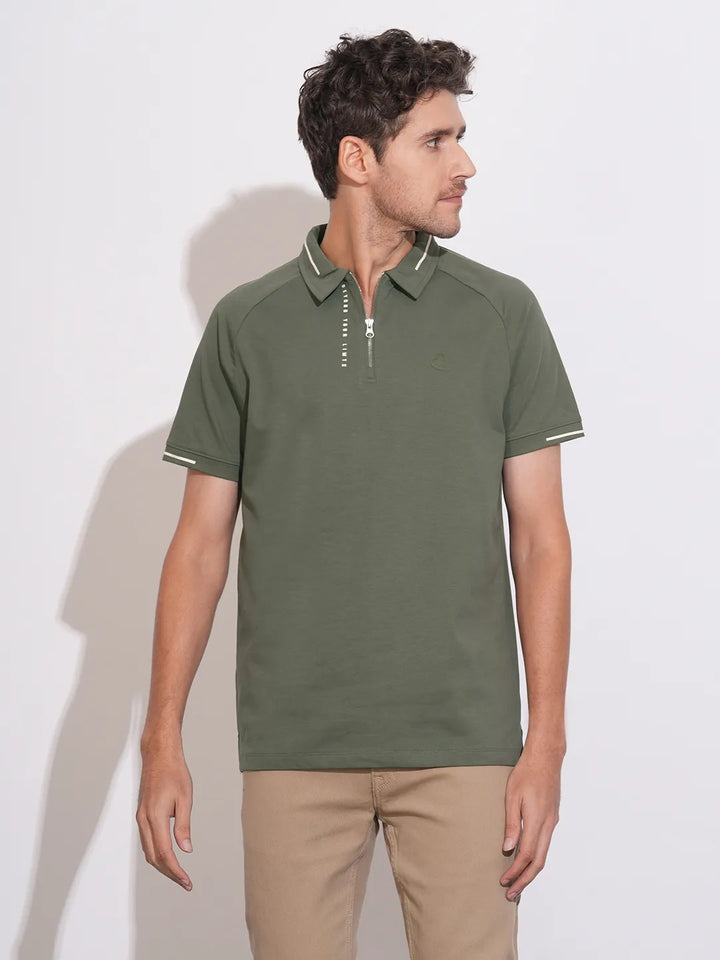 Green Regular Fit Men's Polo T-Shirt