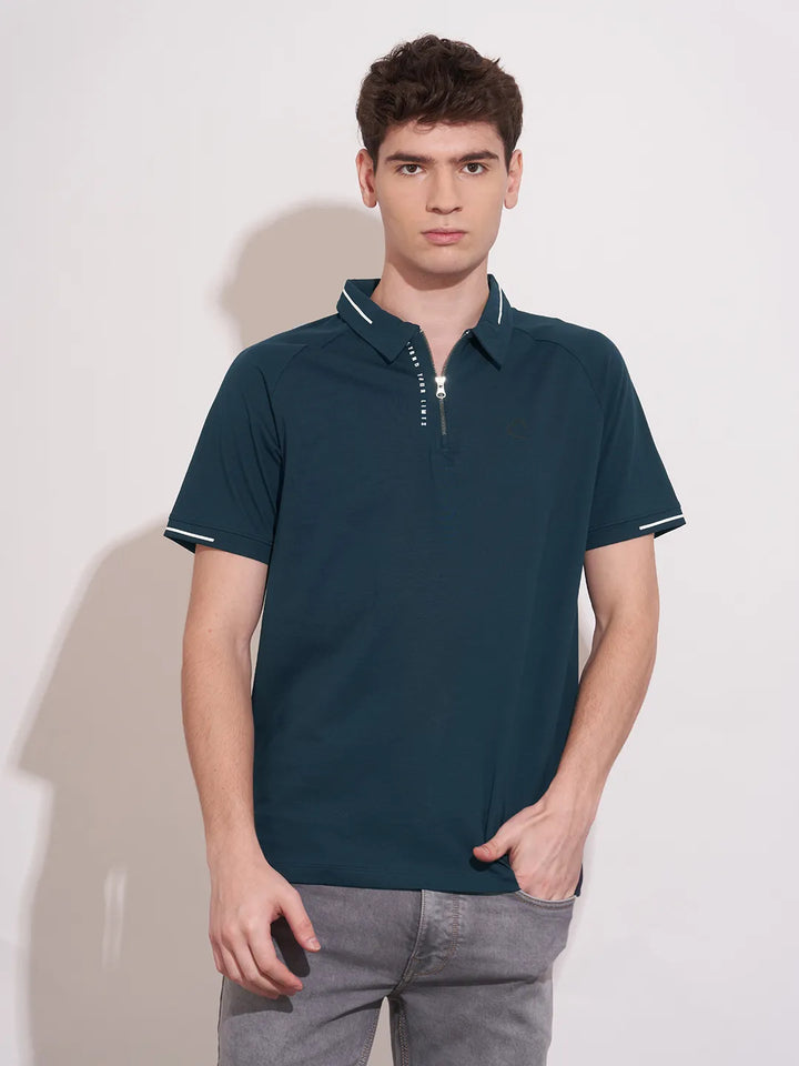 Blue Regular Fit Men's Polo T-Shirt
