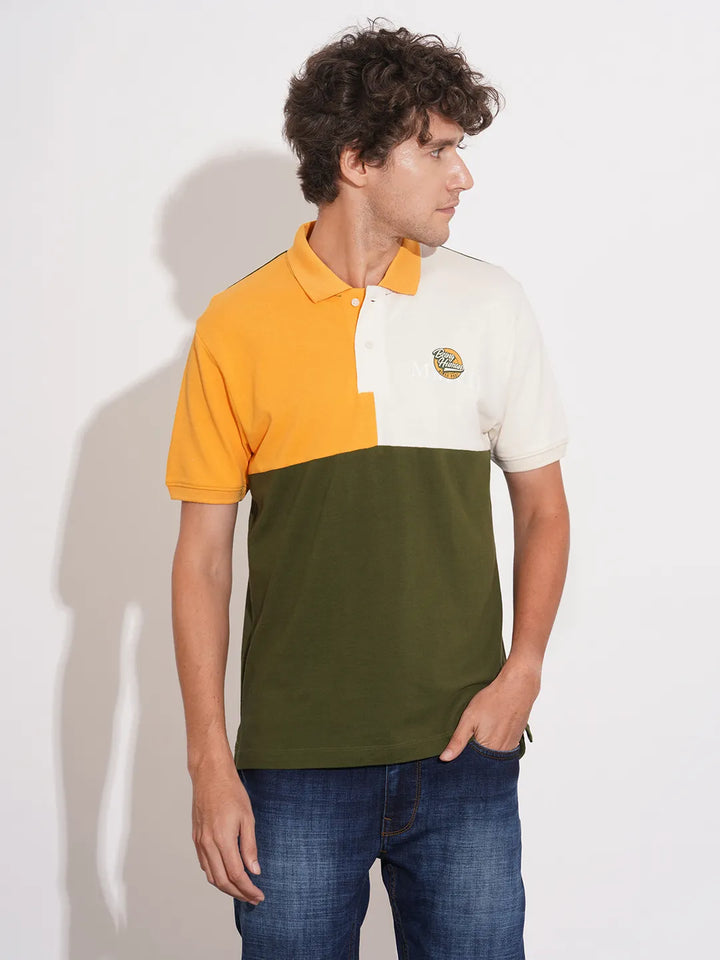 Green Regular Fit Men's Polo T-Shirt by Being Human Clothing