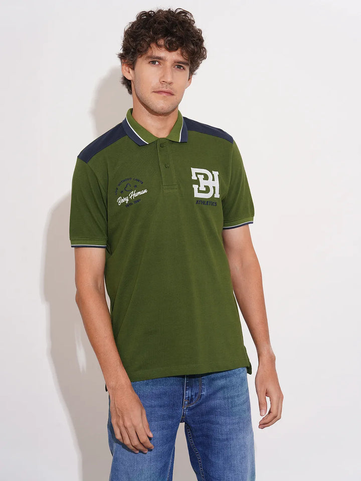 Green Regular Fit Men's Polo T-Shirt