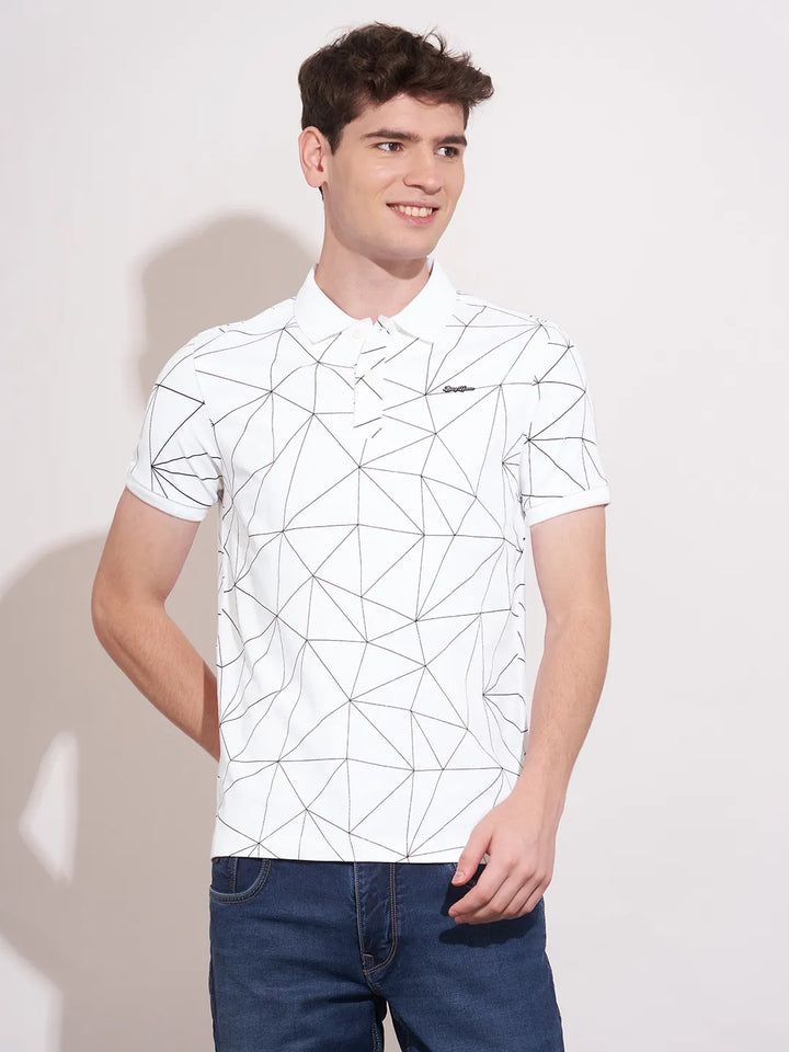 White Regular Fit Men's Polo T-Shirt