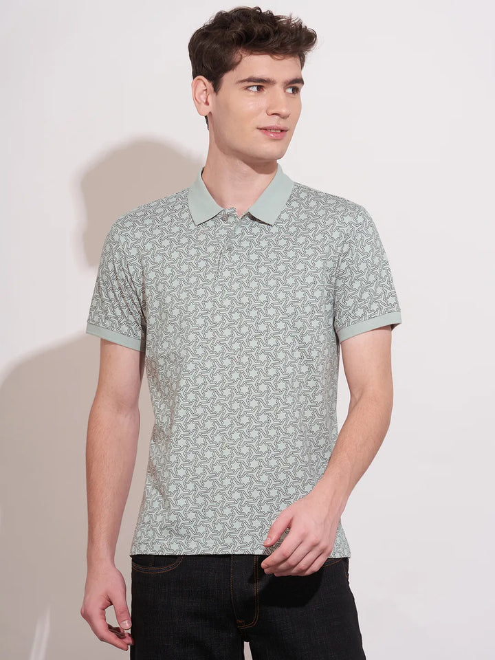 Grey Regular Fit Men's Polo T-Shirt by Being Human Clothing