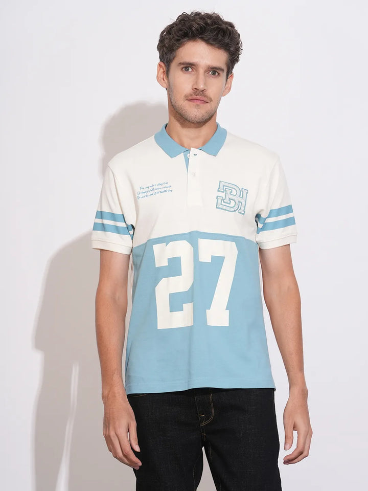Off White Regular Fit Men's Polo T-Shirt