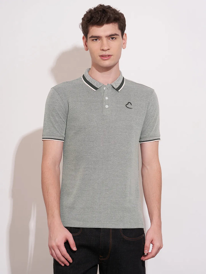 Black Regular Fit Men's Polo T-Shirt by Being Human Clothing