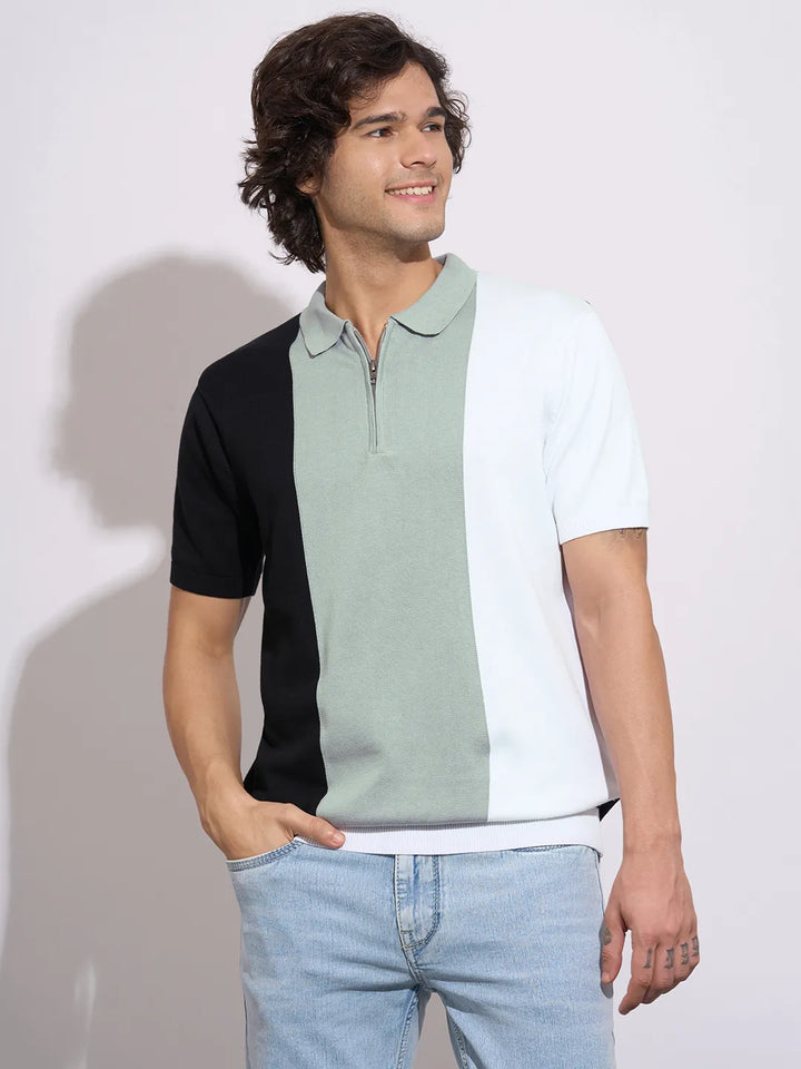Black Regular Fit Men's Polo T-Shirt