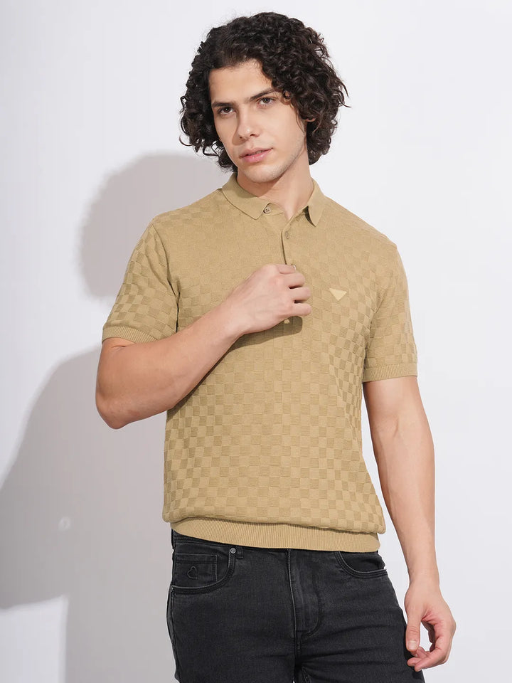 Khaki Regular Fit Men's Polo T-Shirt