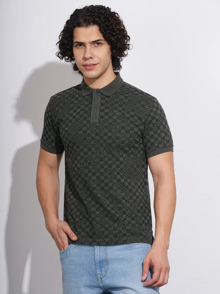Black Regular Fit Men's Polo T-Shirt by Being Human Clothing