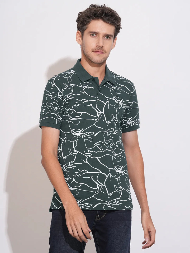Dark Grey Regular Fit Men's Polo T-Shirt by Being Human Clothing