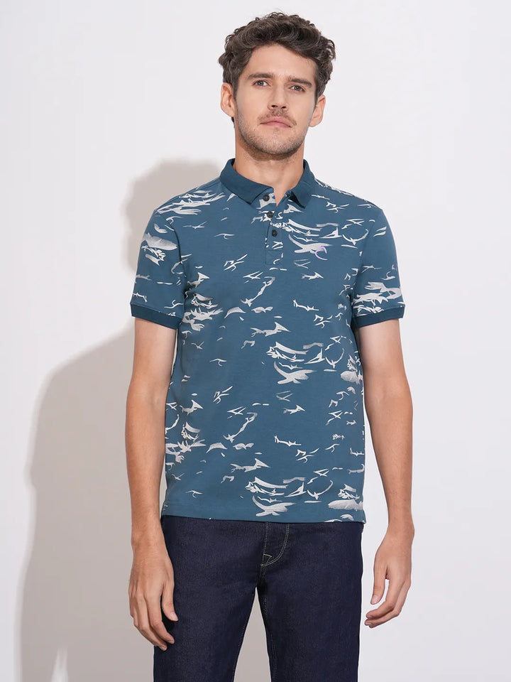 Navy Regular Fit Men's Polo T-Shirt by Being Human Clothing