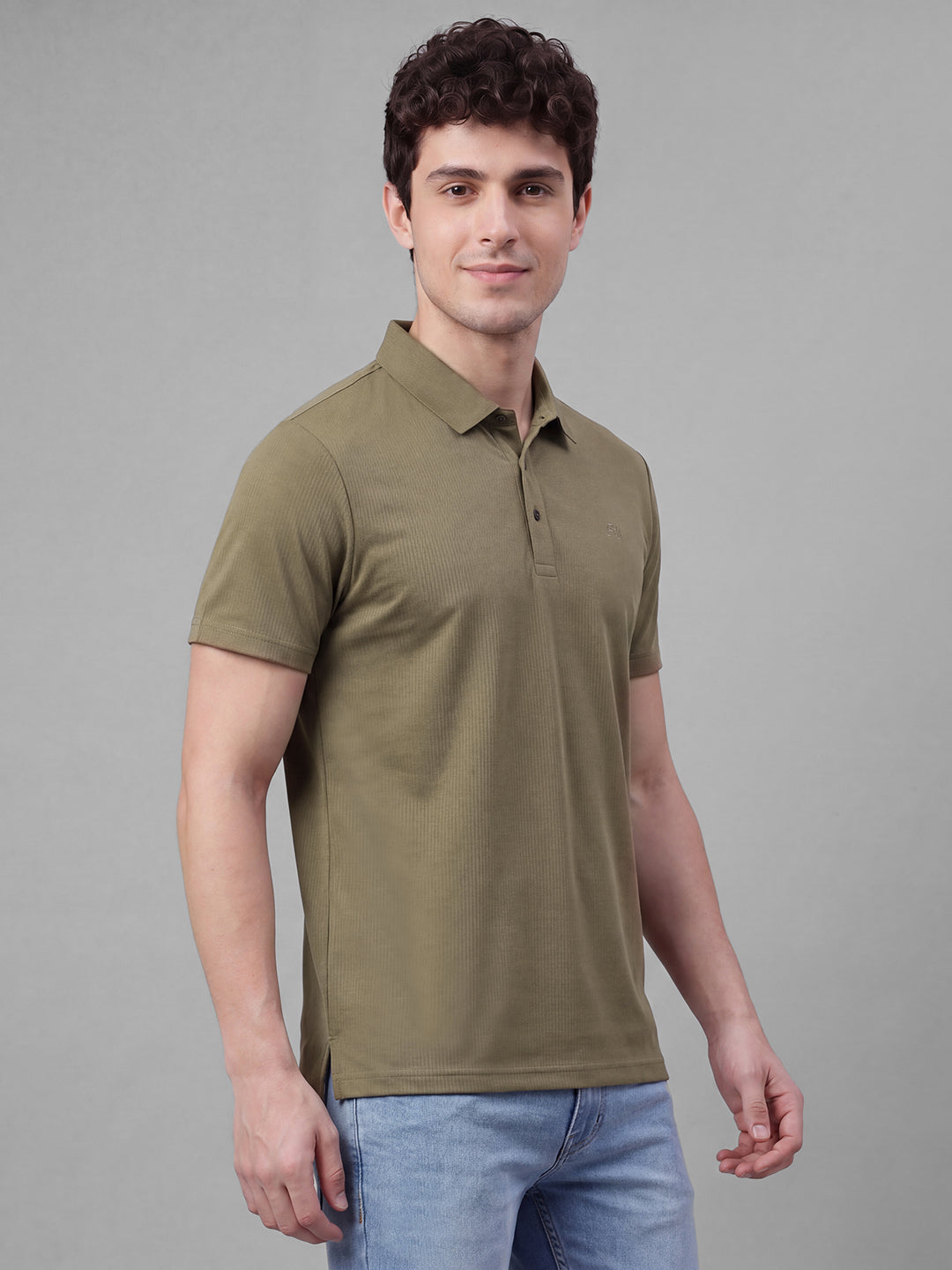 Brown Moderno Fit Solid  Short Sleeves Polo Collar Men's T-shirt by Being Human Clothing